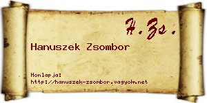 Hanuszek Zsombor névjegykártya